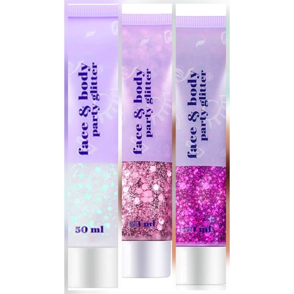 Set of 3 Holographic Face and Body Glitter